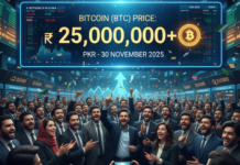 Bitcoin Price Reaches More Than Twenty Five Million Pakistani Rupees on 30 November 2025