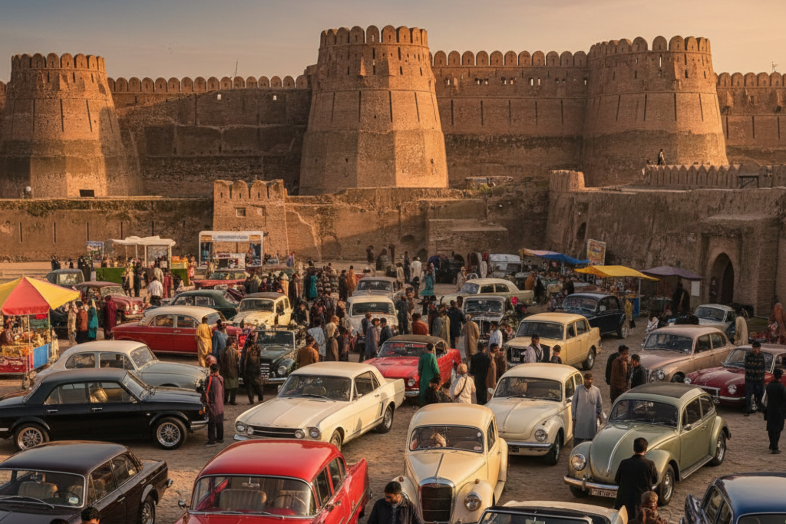 Classic Car Show at Bala Hisar Fort Captivates Enthusiasts and Highlights Peshawar’s Cultural Charm